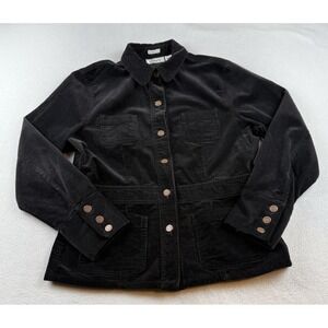 Jones sport ladies Black corduroy jacket sz large Fitted At Waist Lightweight